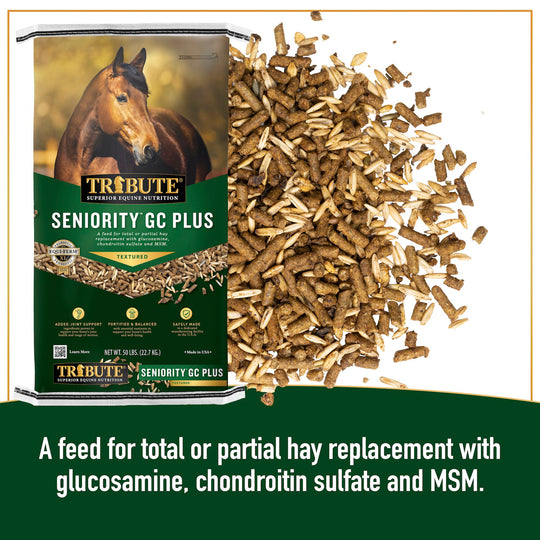 tribute equine nutrition seniority gc plus senior horse feed