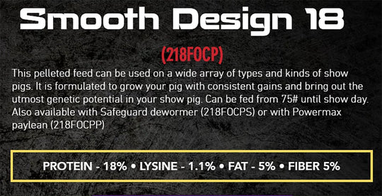 foc smooth design 18 description pig feed