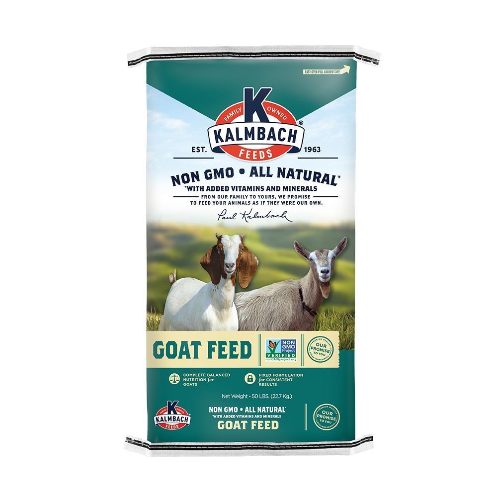 kalmbach 16% goat pellet non gmo goat feed front bag