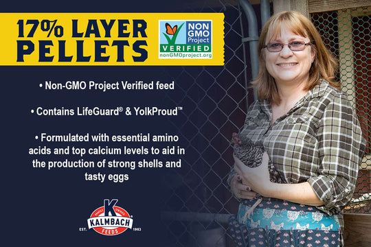 kalmbach 17 layer pellets non-gmo benefits lifestyle imagery