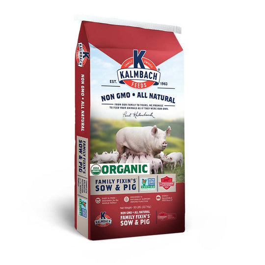 kalmbach family fixin's sow pig organic swine feed