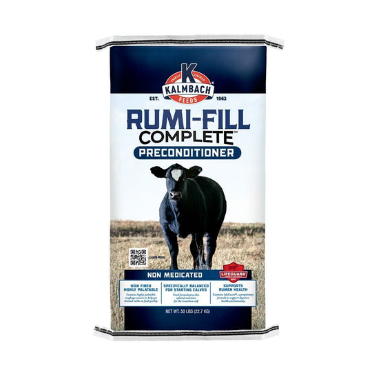 Kalmbach Feeds Rumi-Fill Complete unmedicated cattle feed bag