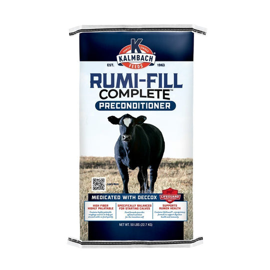 Kalmbach Feeds Rumi-Fill Complete medicated cattle feed bag