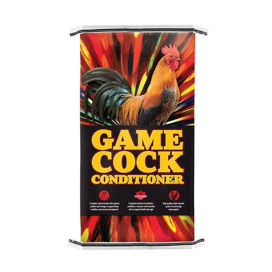 kalmbach gamecock conditioner poultry feed front bag