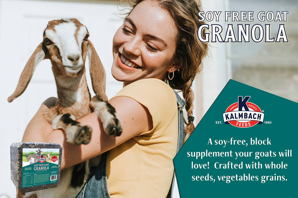 kalmbach soy-free goat granola block description lifestyle imagery