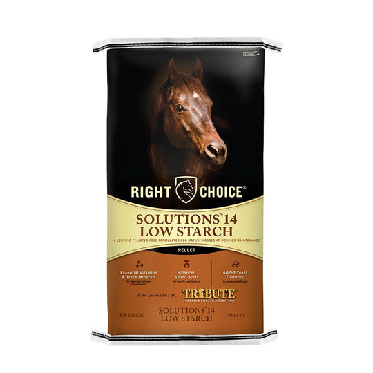 right choice solutions 14 low starch pelleted horse feed