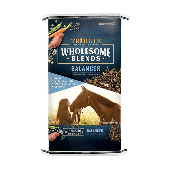 tribute equine nutrition wholesome blends balancer soy-free ration balancer for horses