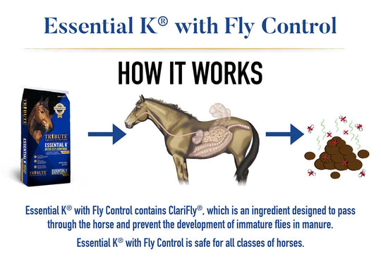 tribute essential k with fly control description horse supplement