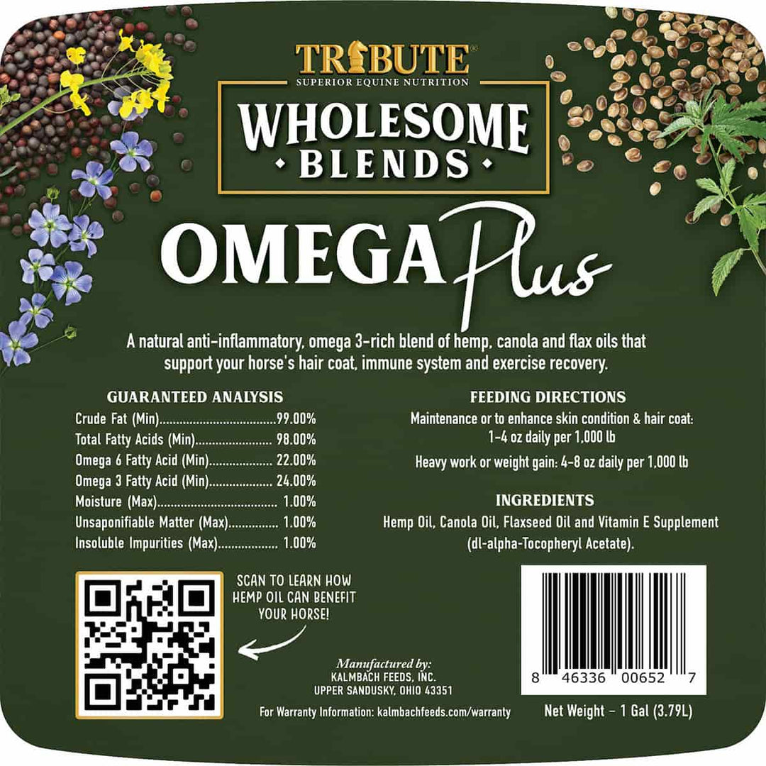 tribute omega plus label horse oil supplement